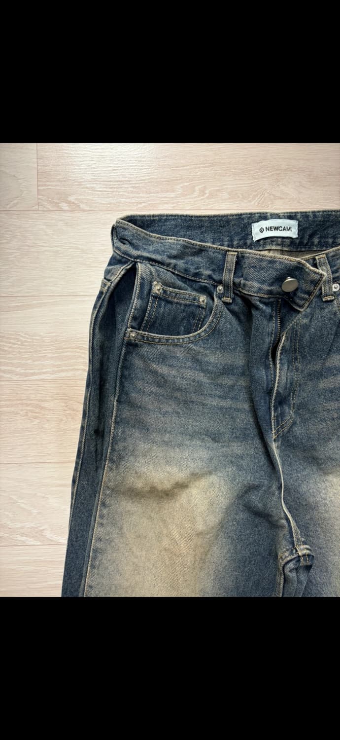 사이드 핀턱 데님 와이드 팬츠 청바지 상품이미지3