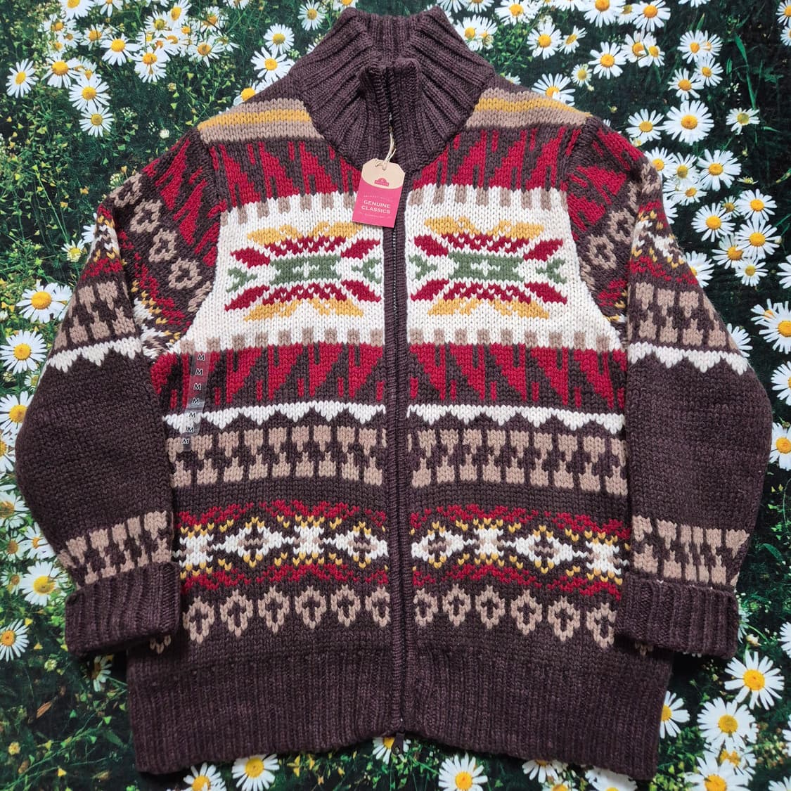 TOPVALU 페어아일 니트 집업 자켓 성인M 새상품 상품이미지1