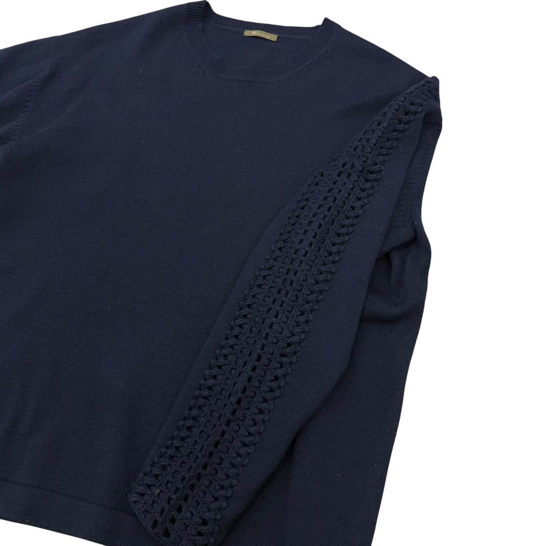 요지야마모토 소매 디테일 딥네이비 울 니트 상품이미지4