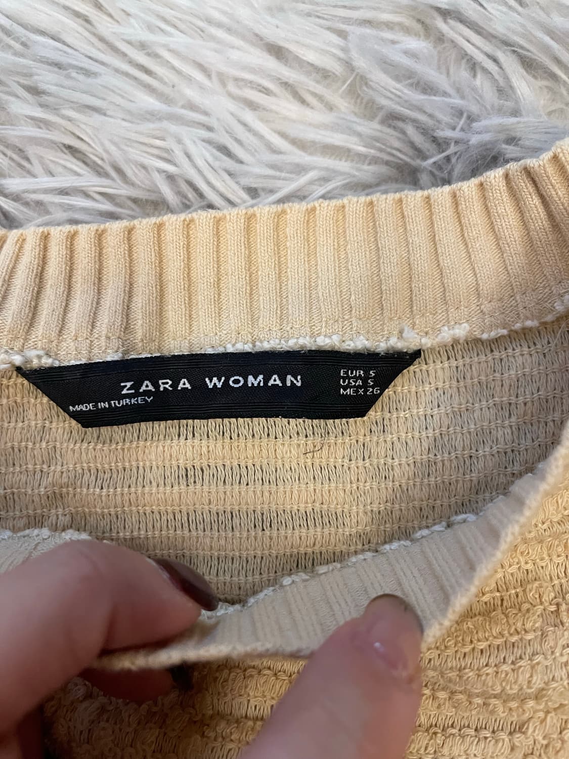 자라 우먼 프린지 니트 탑 아이보리 상품이미지2