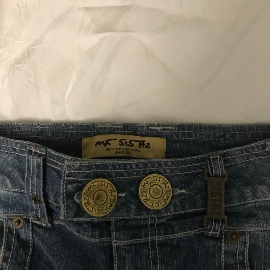 Vintage 고스펑크 갸루 로우 워싱 데님 초미니스커트 상품이미지7