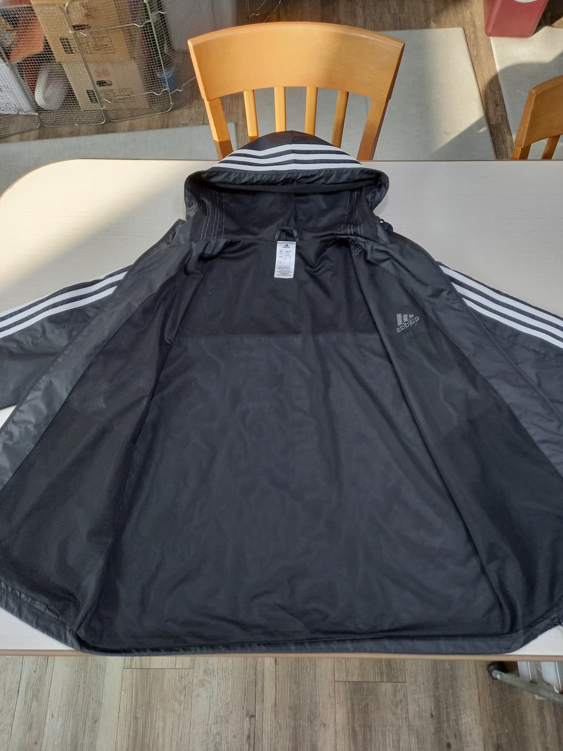 XL105 adidas 봄여름용 바람막이 후드집업 블랙 XL-452 상품이미지5