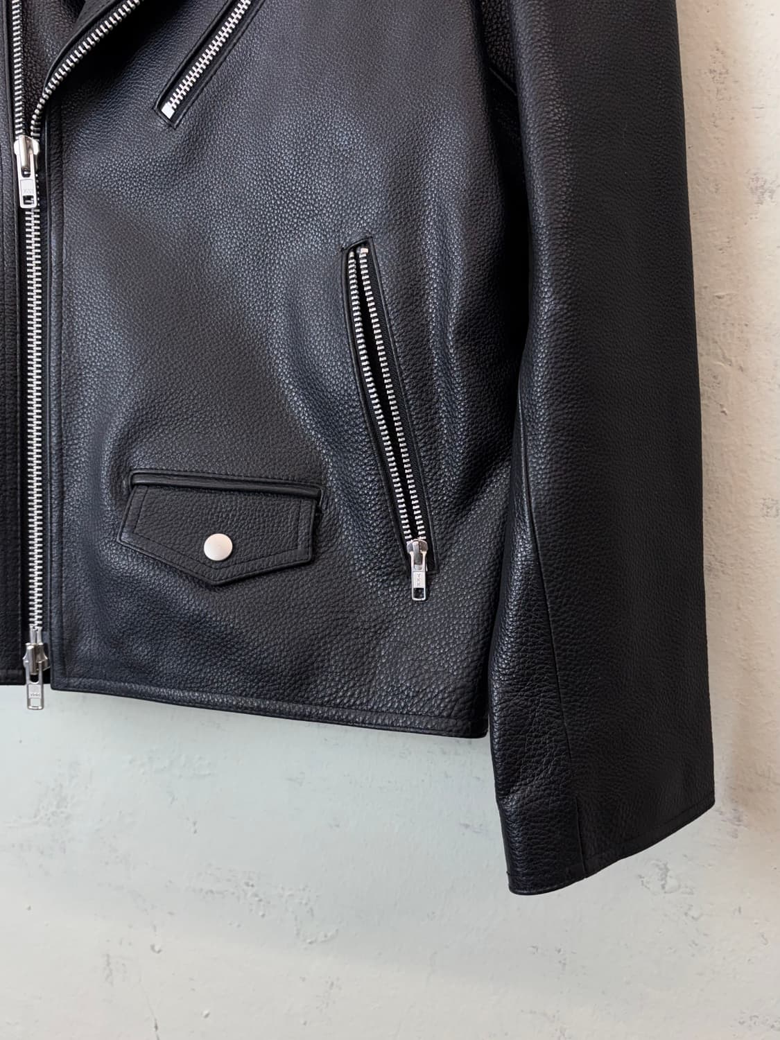 도프제이슨 카우하이드 레더 라이더 자켓 블랙 상품이미지3