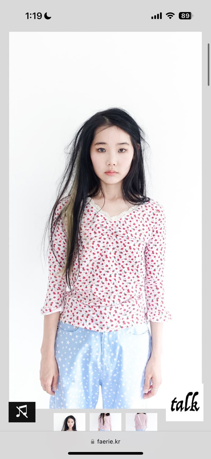 샵페어리 스트로베리 레이스티 화이트 상품이미지1