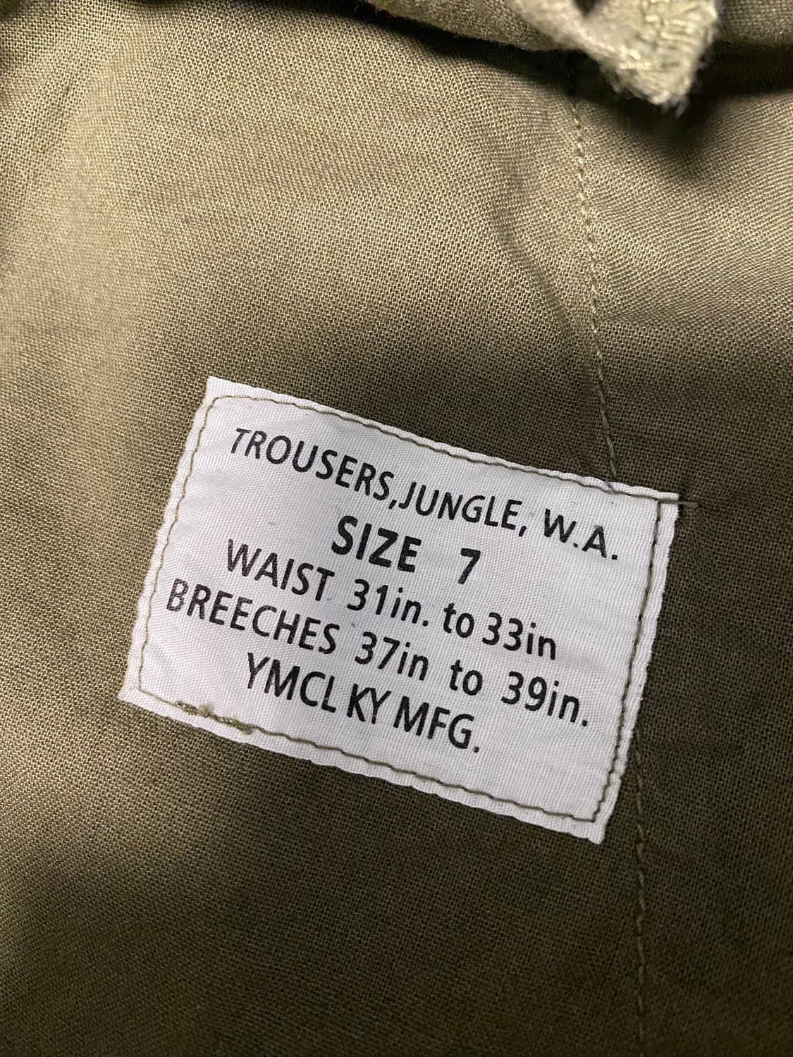 YMC KY 영국군 정글 퍼티그 팬츠 (헤링본 HBT 원단) - 7사이즈 상품이미지10