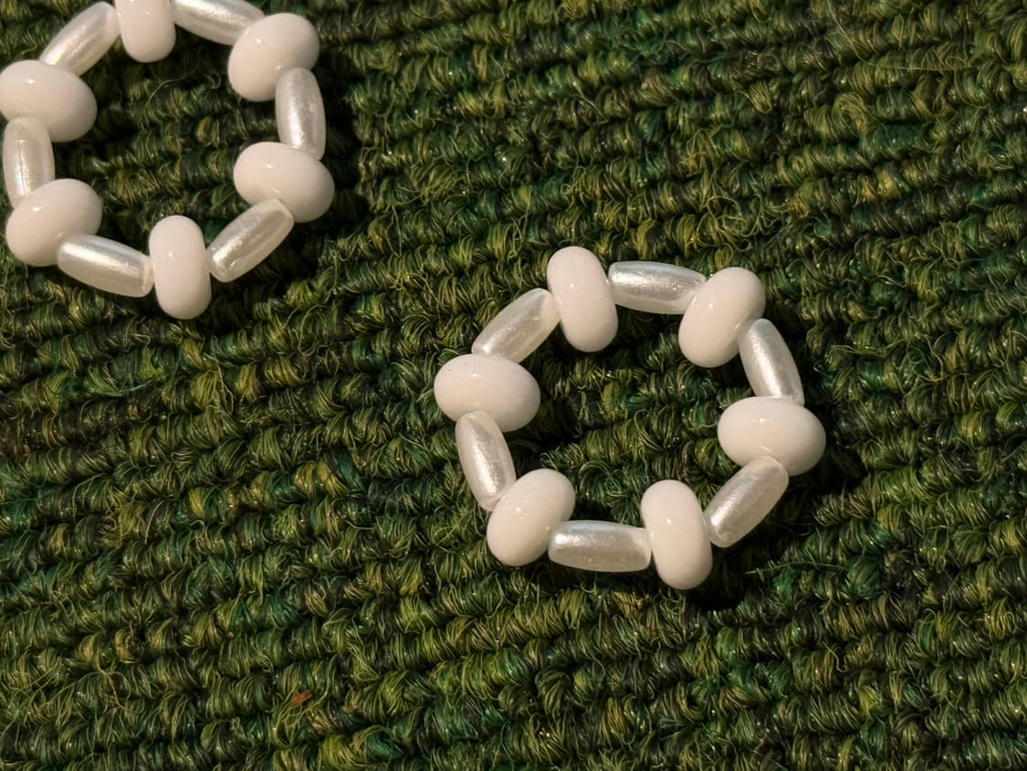 밀크 펄 비즈 반지 Milk pearl Ring 상품이미지2