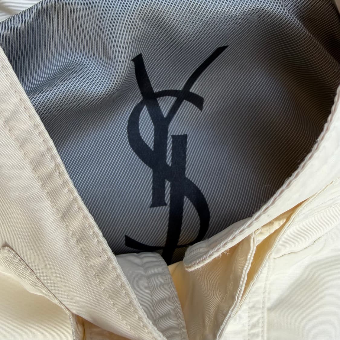 90s YSL 입생로랑 아카이브 하이넥 유틸리티 사파리 자켓 블루종 L 상품이미지4