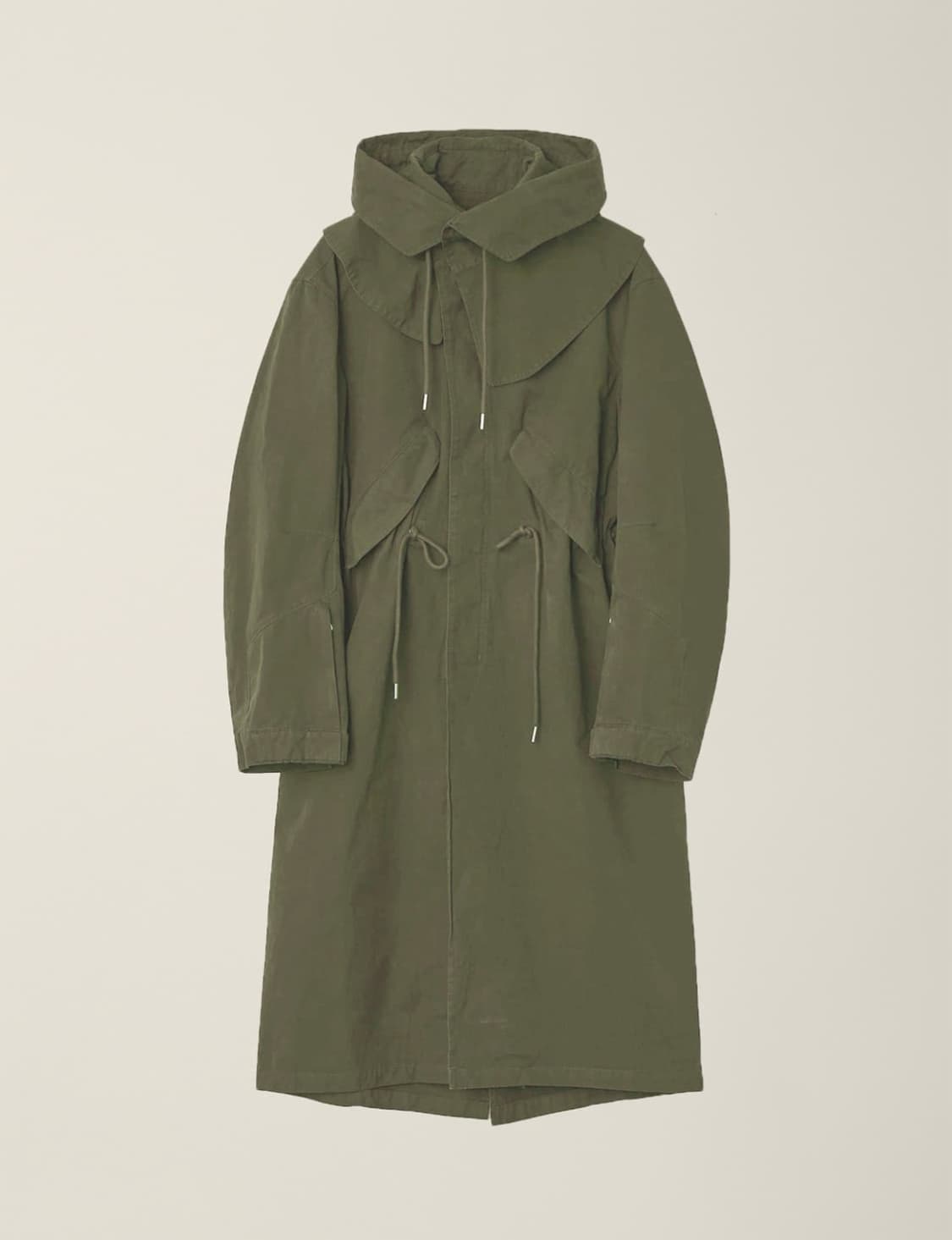 (구매)EE GARMENT DYED CURVED FISHTAIL COAT 상품이미지1