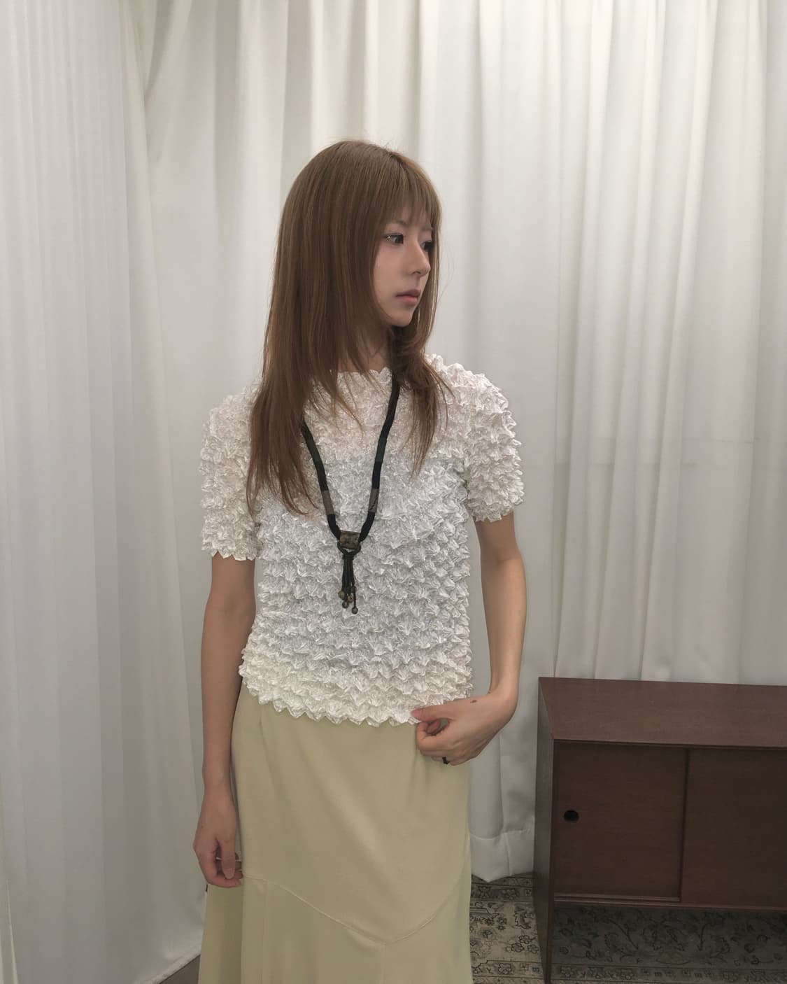 크링클 화이트 탑 상품이미지2