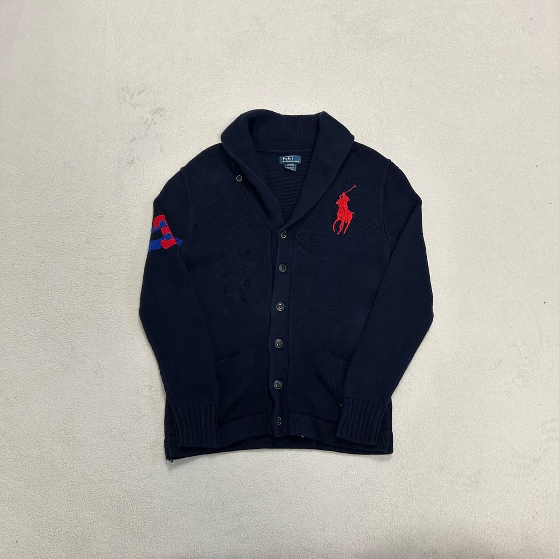 Polo Navy Big Pony Shawl Collar Cardigan 상품이미지4