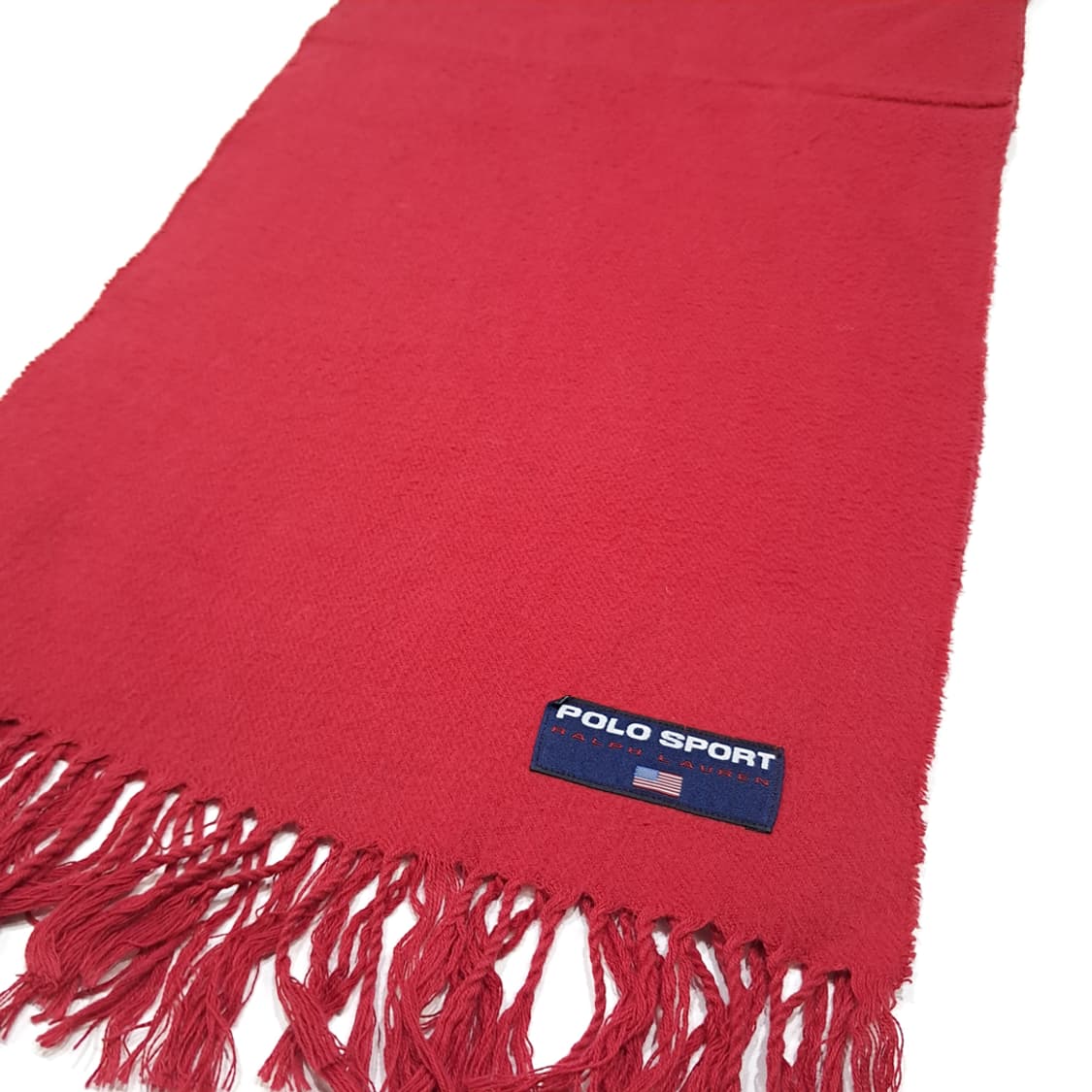MX615 폴로 90s 프랑스판 코튼 성조기패치 레드 머플러 목도리 상품이미지6