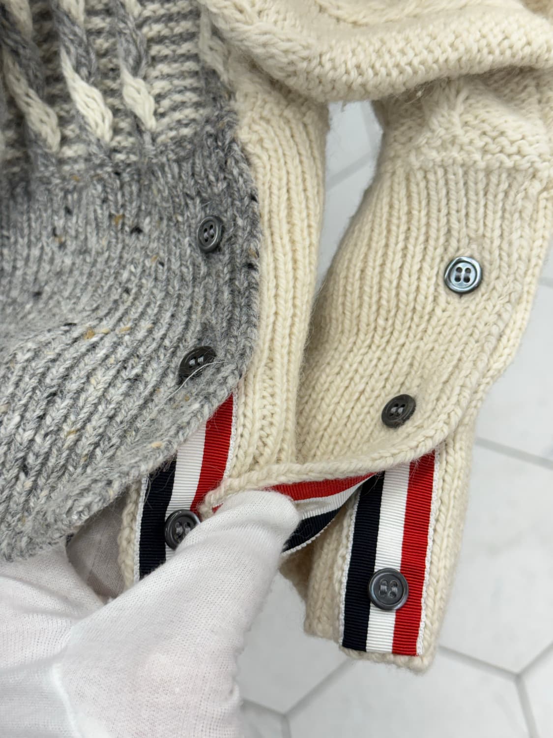 [3] 톰브라운 펀믹스 도네갈 케이블 가디건 상품이미지4