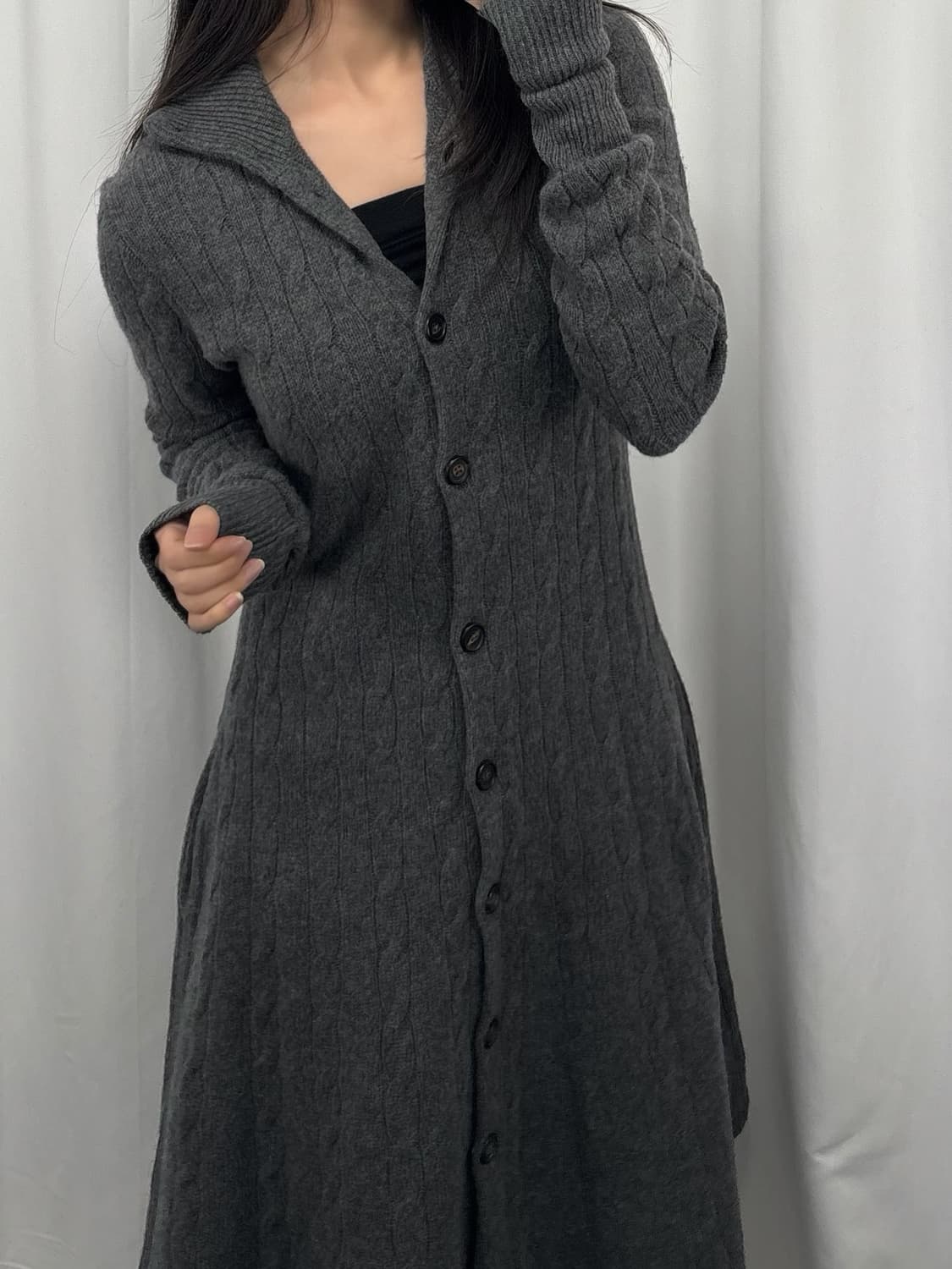 폴로 그레이 울 캐시미어 니트 원피스 상품이미지1