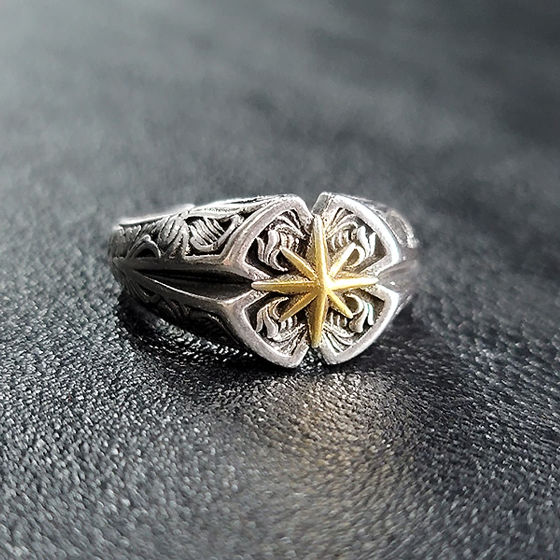 Haren 백동 남자 엔틱 빈티지 명품 고대 별 반지 상품이미지1