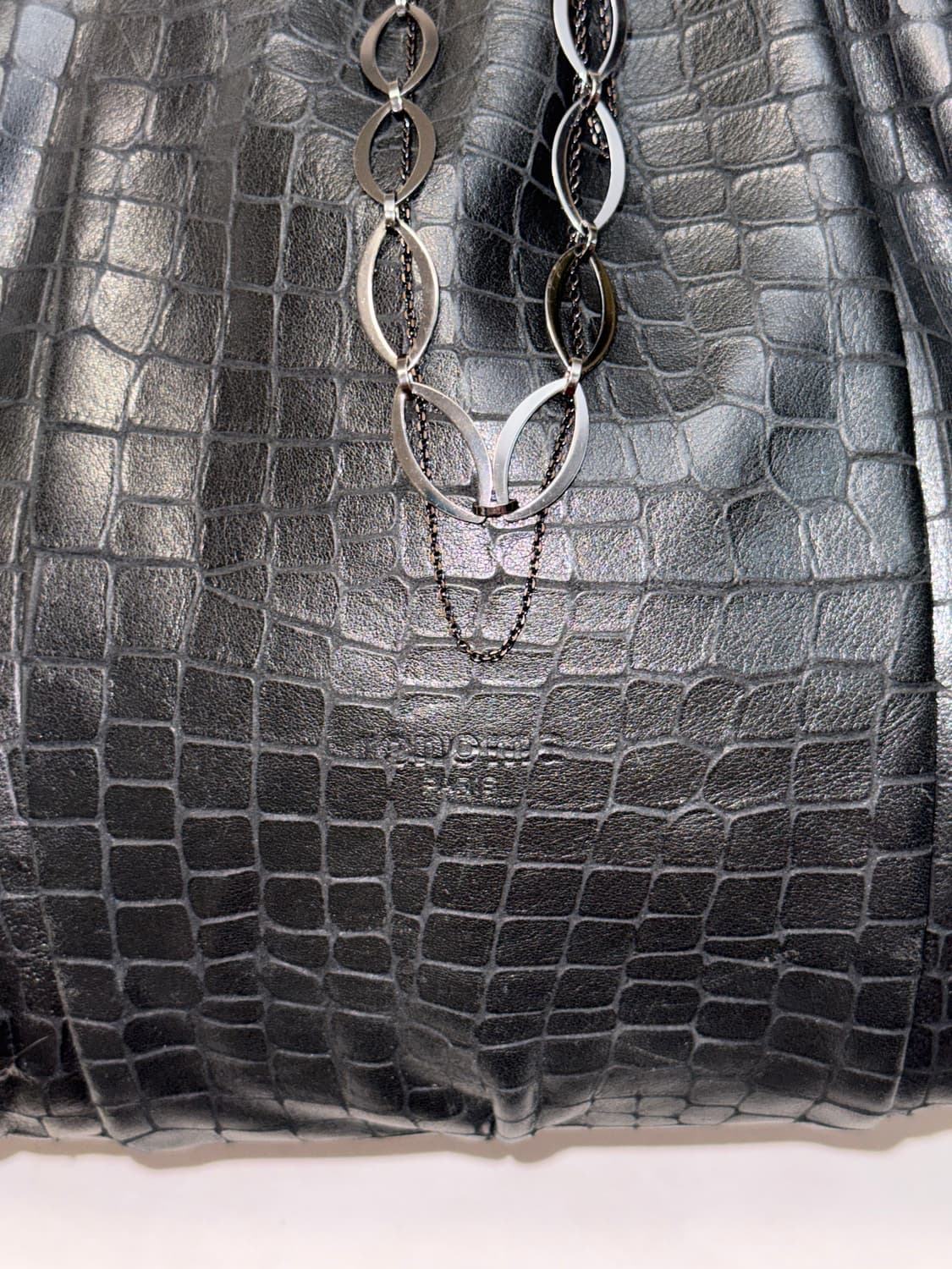 Renoma black crocodile string tote bag 상품이미지2