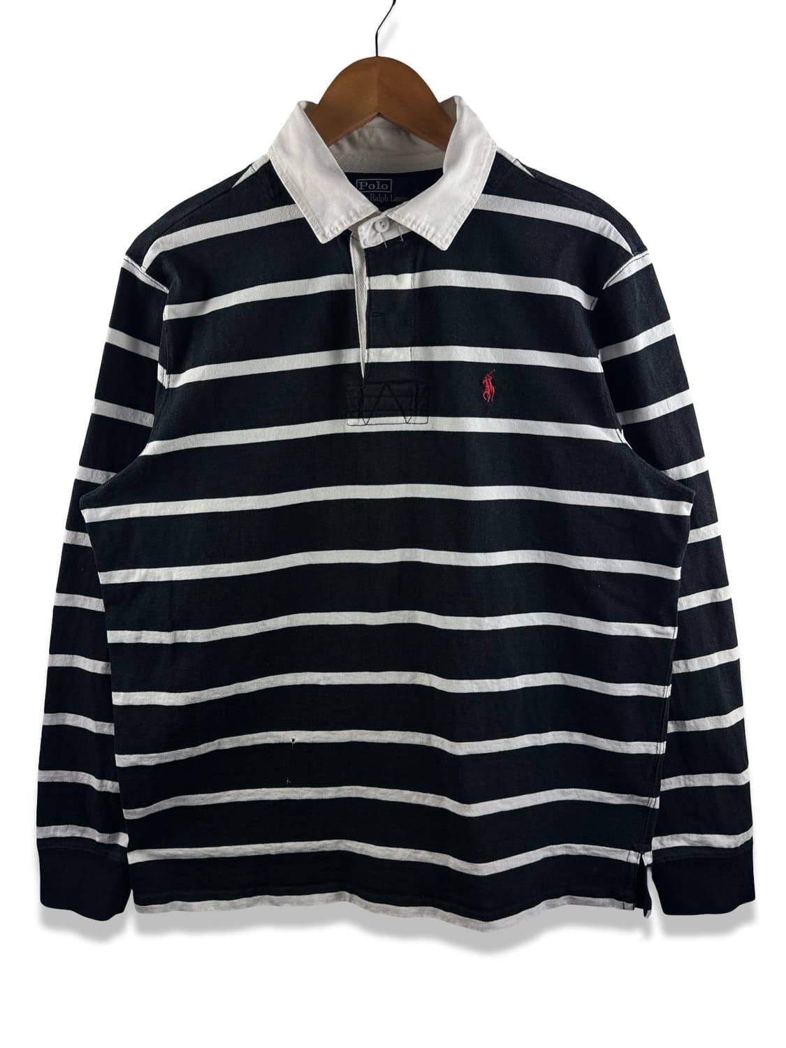 폴로랄프로렌 블랙 화이트 스트라이프 럭비셔츠2829 상품이미지1