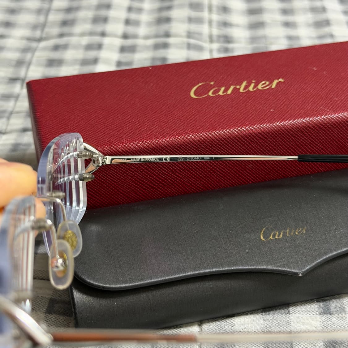 (OS) Cartier 까르띠에 C 데코 무테 안경 은장 상품이미지6