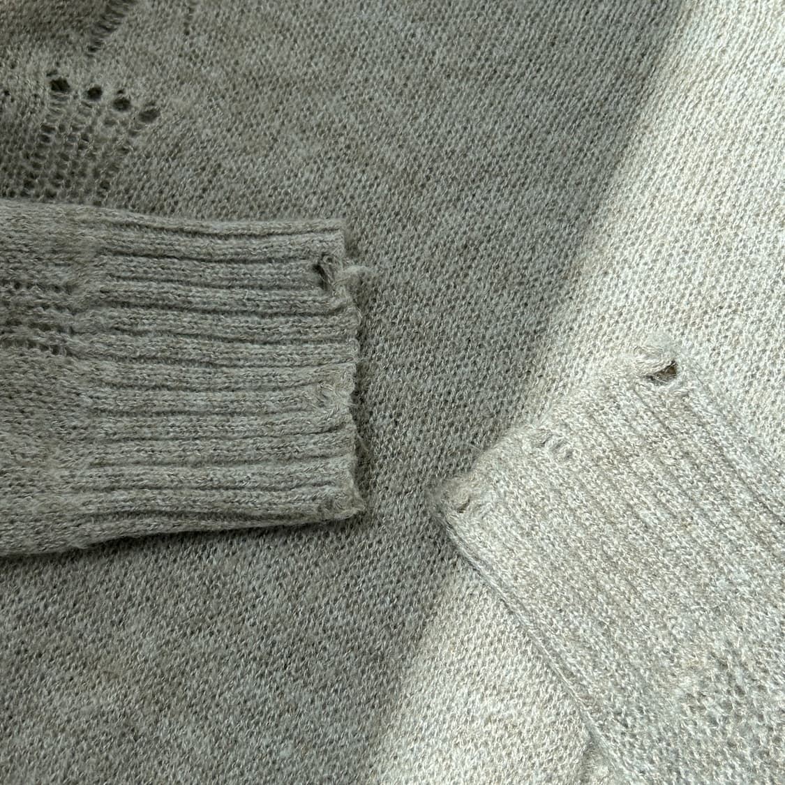 팔렛 베이지 데미지 그런지 니트 상품이미지4