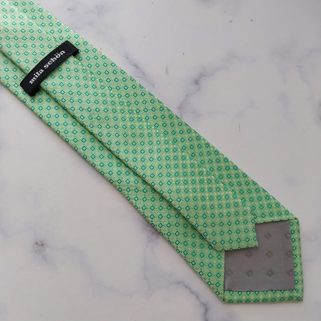 밀라 숀 실크 민트 자카드 패턴 넥타이 8.1cm A+등급 K2226
 상품이미지8