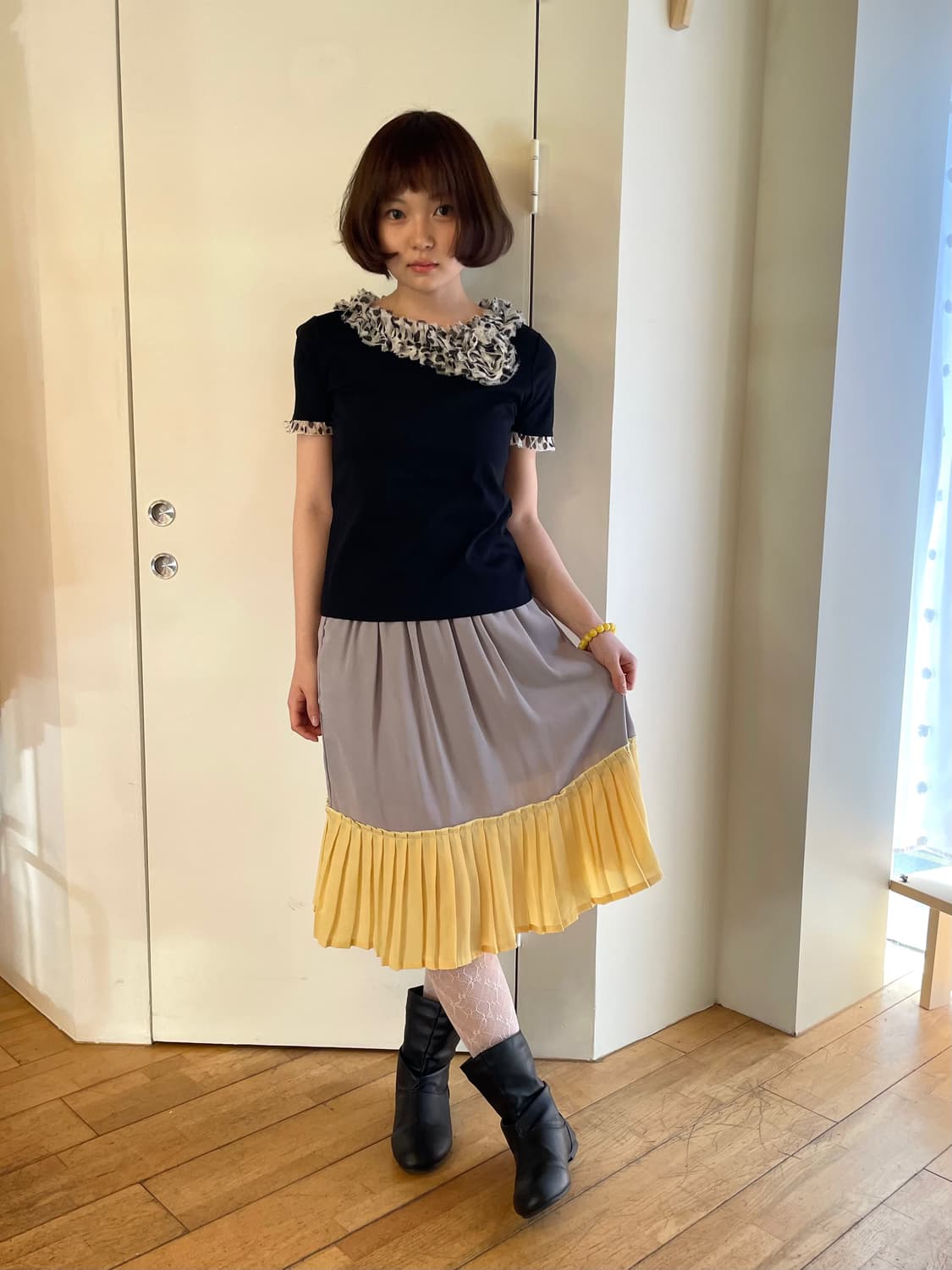 leopard frill sleeve 상품이미지3