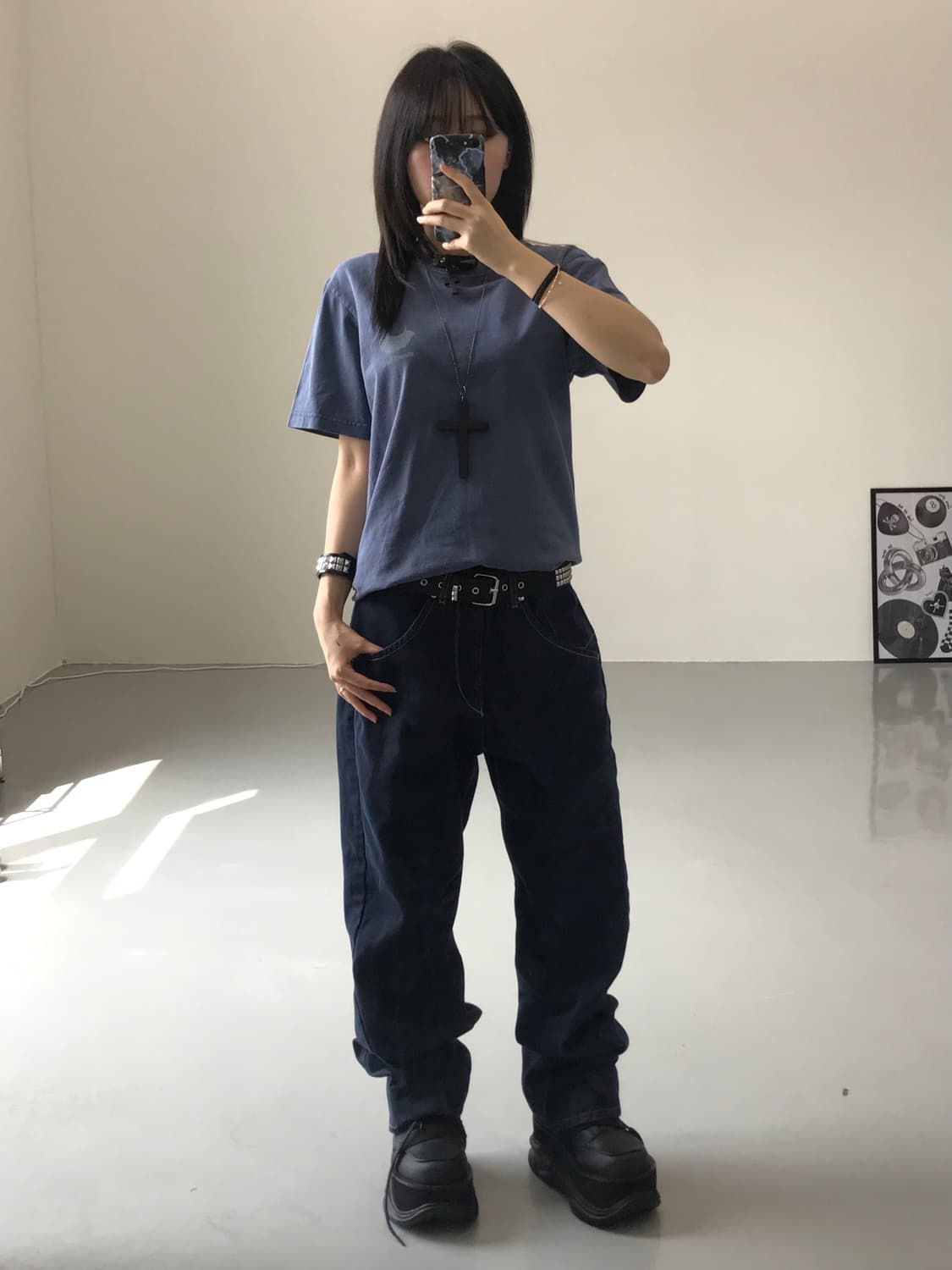 몽벨 네이비 프린팅 반팔 상품이미지3