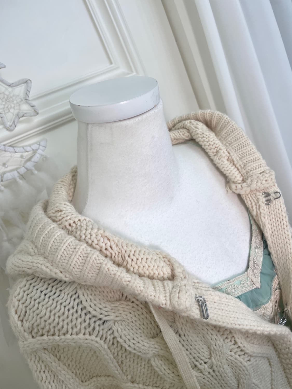 ivory twist hook closed hoodie cardigan 상품이미지8