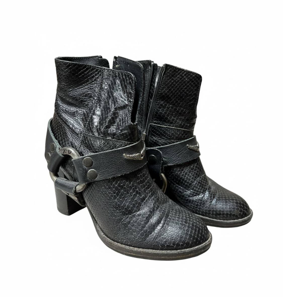 쟈딕앤볼테르 블랙 레더 앵클 부츠 37  상품이미지1