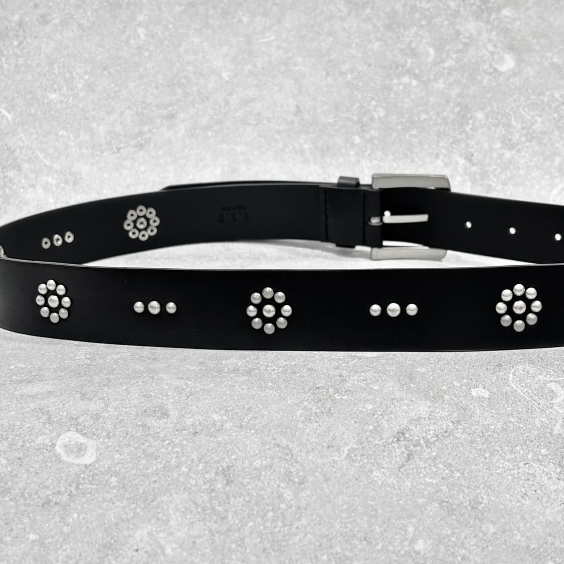 Oribell 데이지 플라워 스터드 이탈리아 소가죽 웨스턴 벨트 상품이미지8