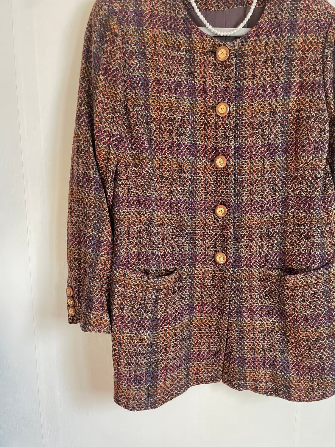 빈티지 체크 하프 자켓 상품이미지2