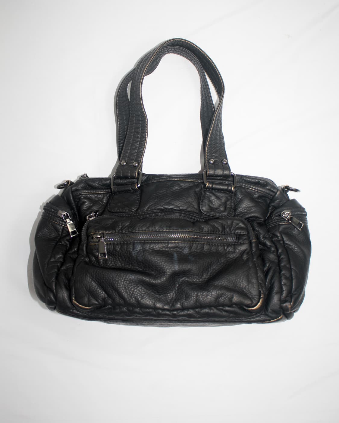 Gold washing leather skin-black bag 상품이미지7