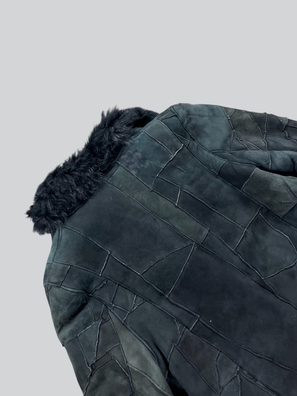 Vintage 양가죽 패치워크 퍼 자켓 상품이미지4