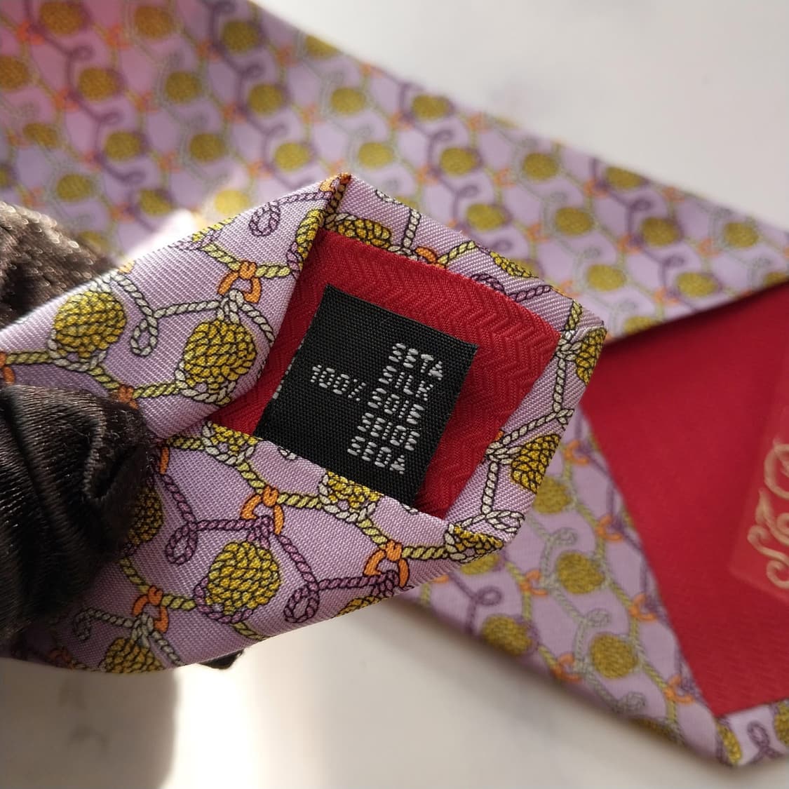 에스 티 듀퐁 실크 연보라 패턴 넥타이 9.5cm A+등급 K1567
 상품이미지9