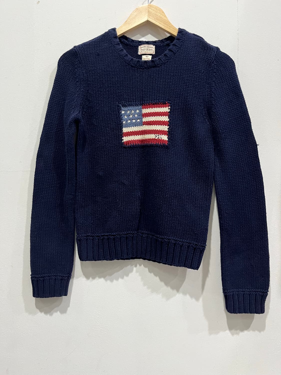 폴로 랄프로렌 성조기 니트 네이비 M 매장판 상품이미지1