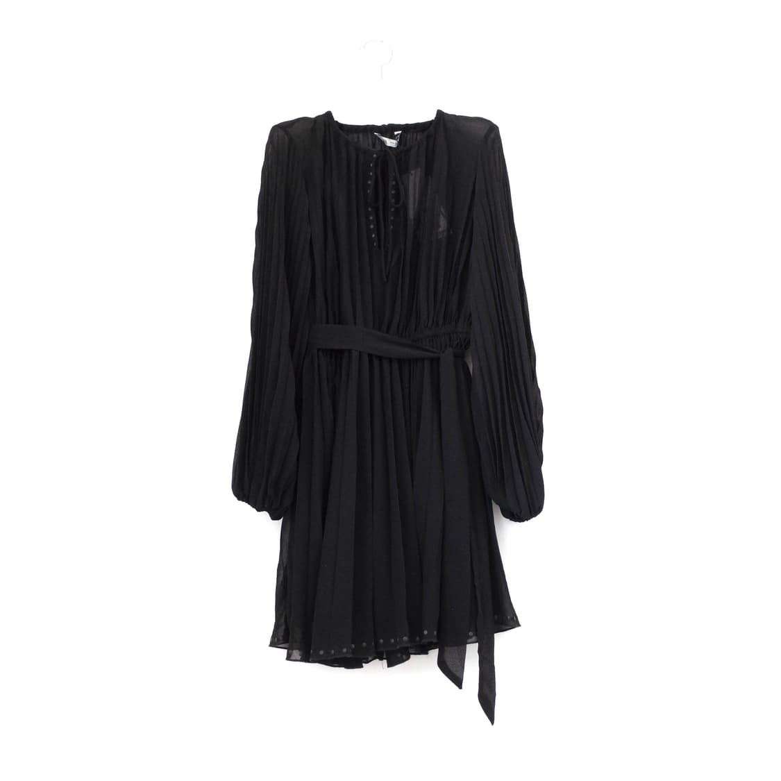 [택O새상품] 자라 블랙 벨트 플리츠 원피스 상품이미지3