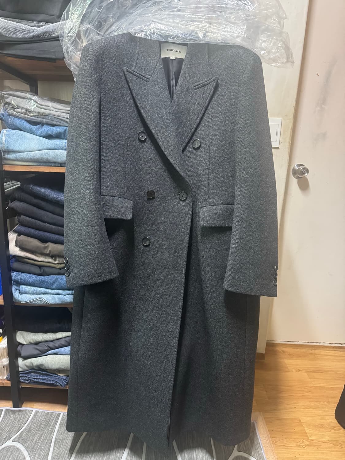 토니웩 Herringbone Wool Double-Breasted Coa 상품이미지1