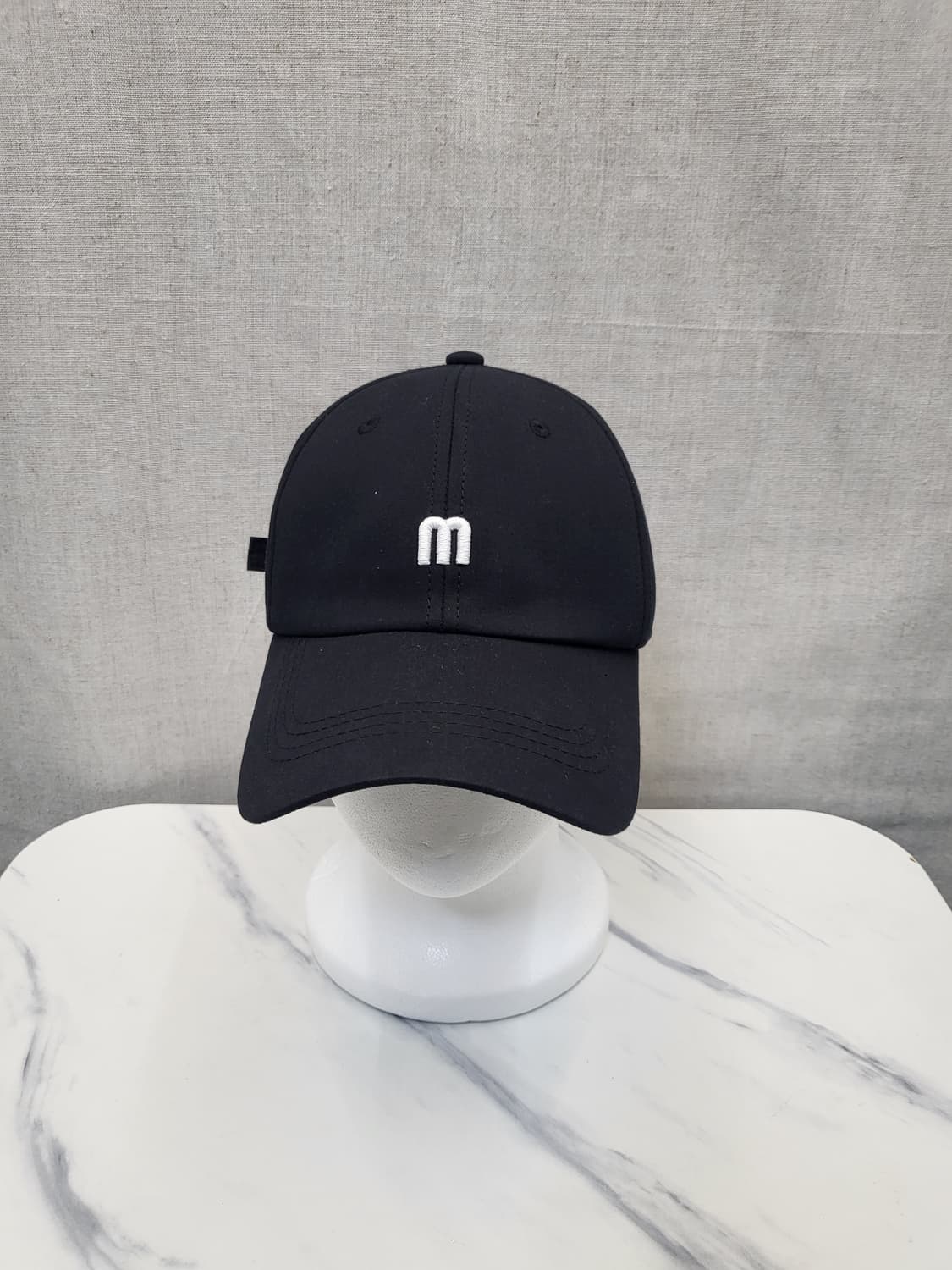 m자수 블랙 모자 볼캡 상품이미지1