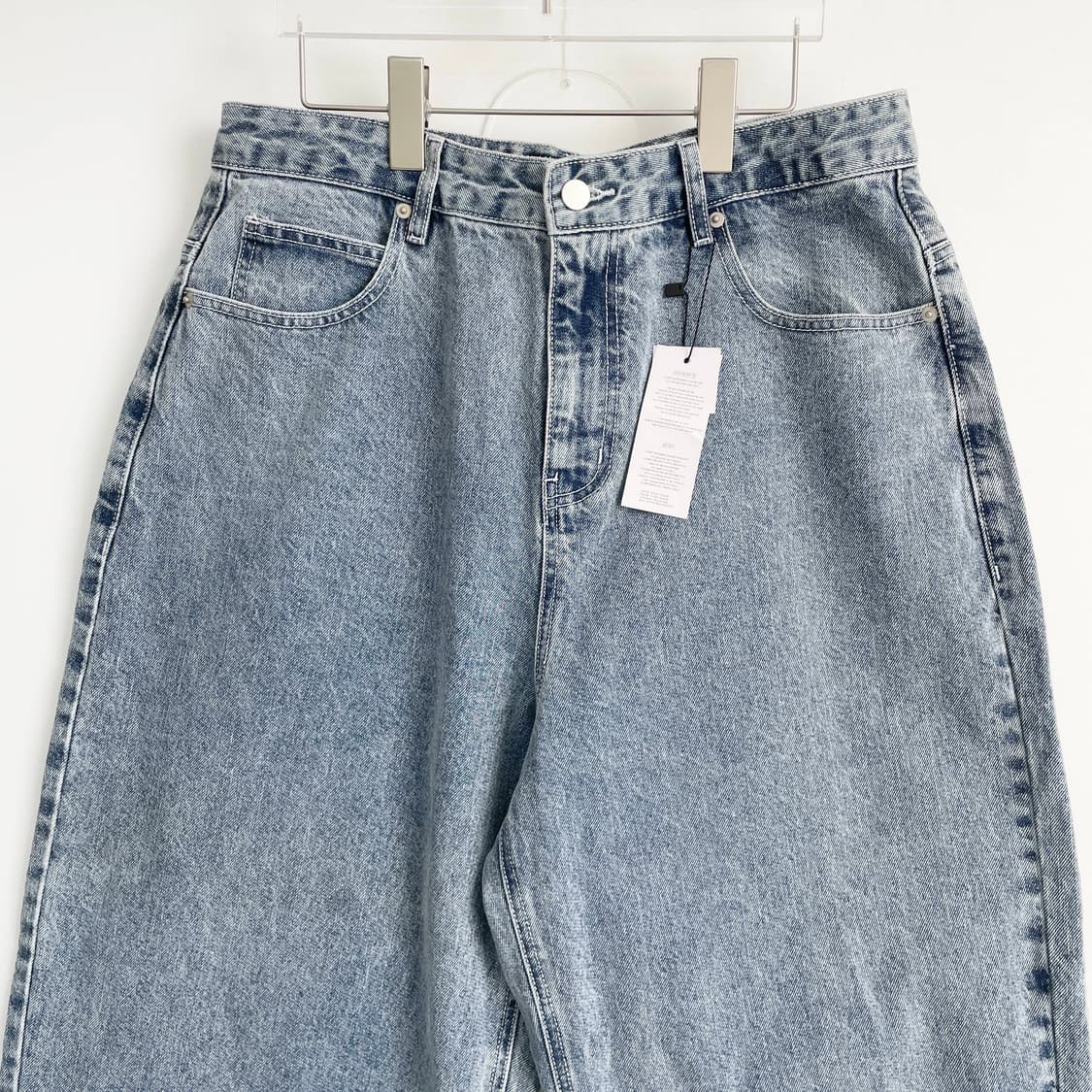 D1 새상품 연청 와이드 데님팬츠  34사이즈 상품이미지2