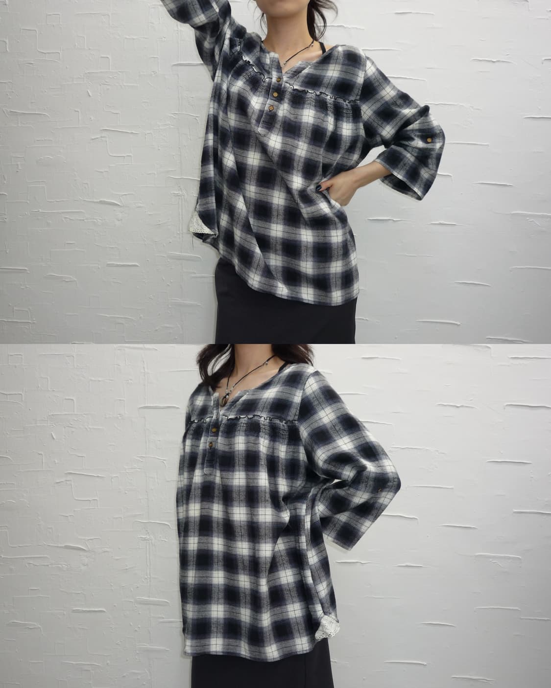 Vintage check blouse 상품이미지1