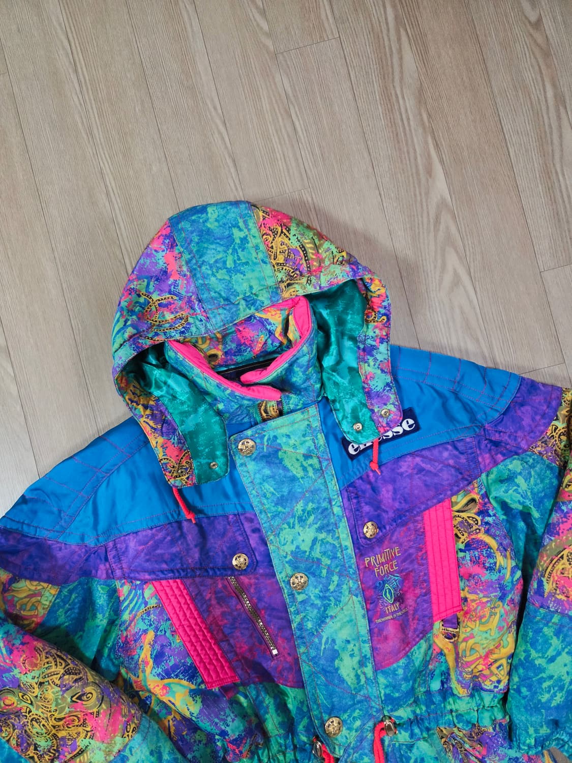 엘레쎄 재팬 민트 마블링 컬러 패딩 점퍼 상품이미지2