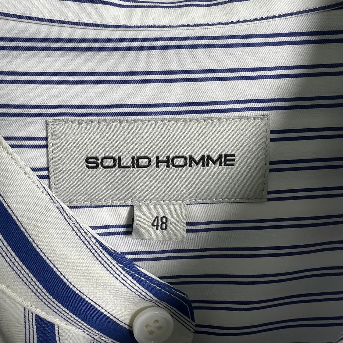 솔리드옴므 레이어드 블루 스트라이프 셔츠 48 상품이미지3