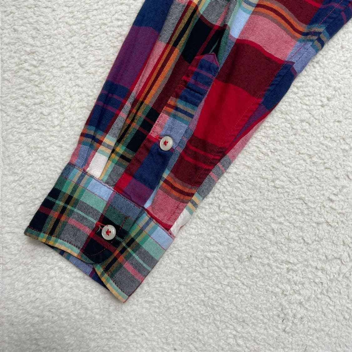 POLO RALPH LAUREN 깅엄체크 셔츠 레드 L (14-16) 상품이미지3