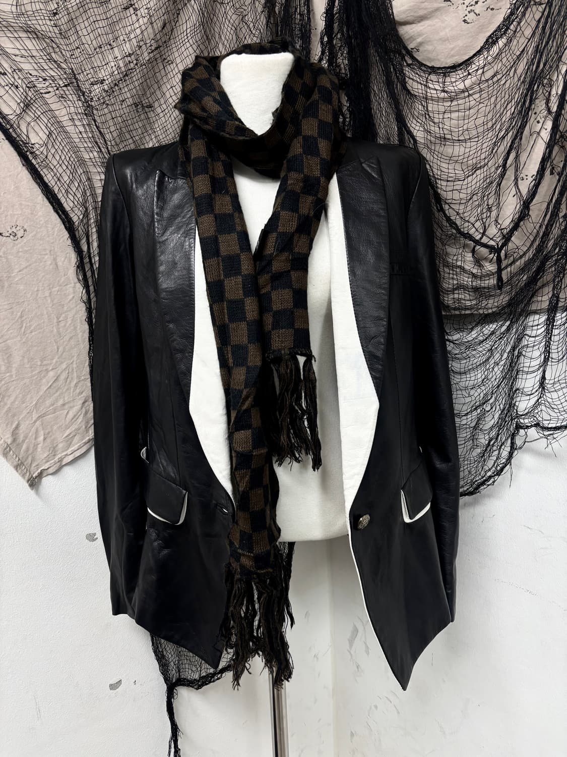 6Check Pattern Y2K Scarf 2.5 상품이미지3
