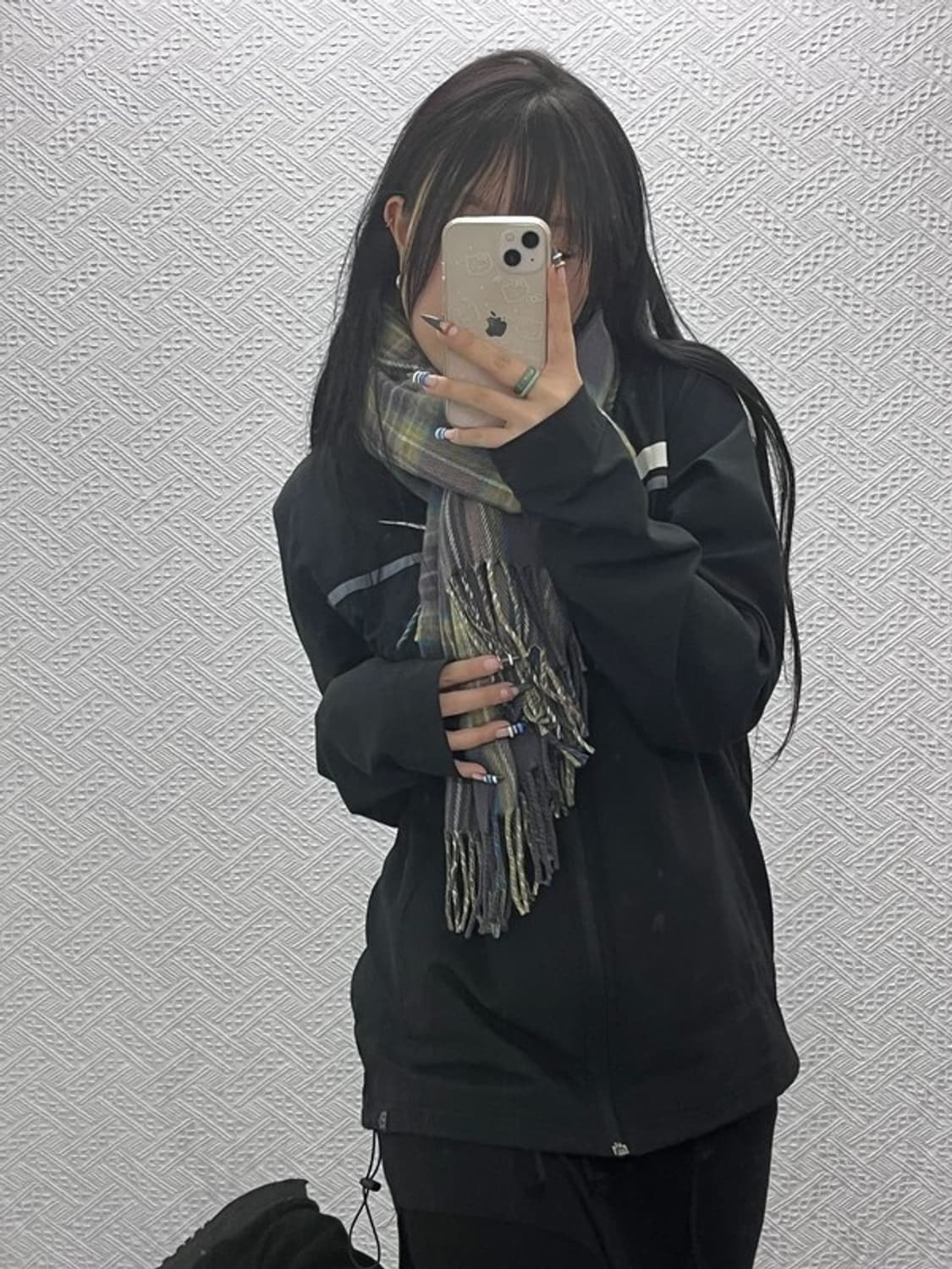 빈티지 모리 폭닥 홀리데이 타탄체크 목도리 C07635 상품이미지2