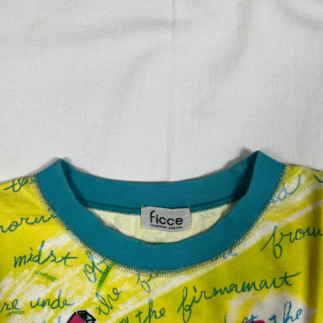 90‘s ficce 요시유키코니시 자유의여신상 올프린트 반팔티셔츠 상품이미지7