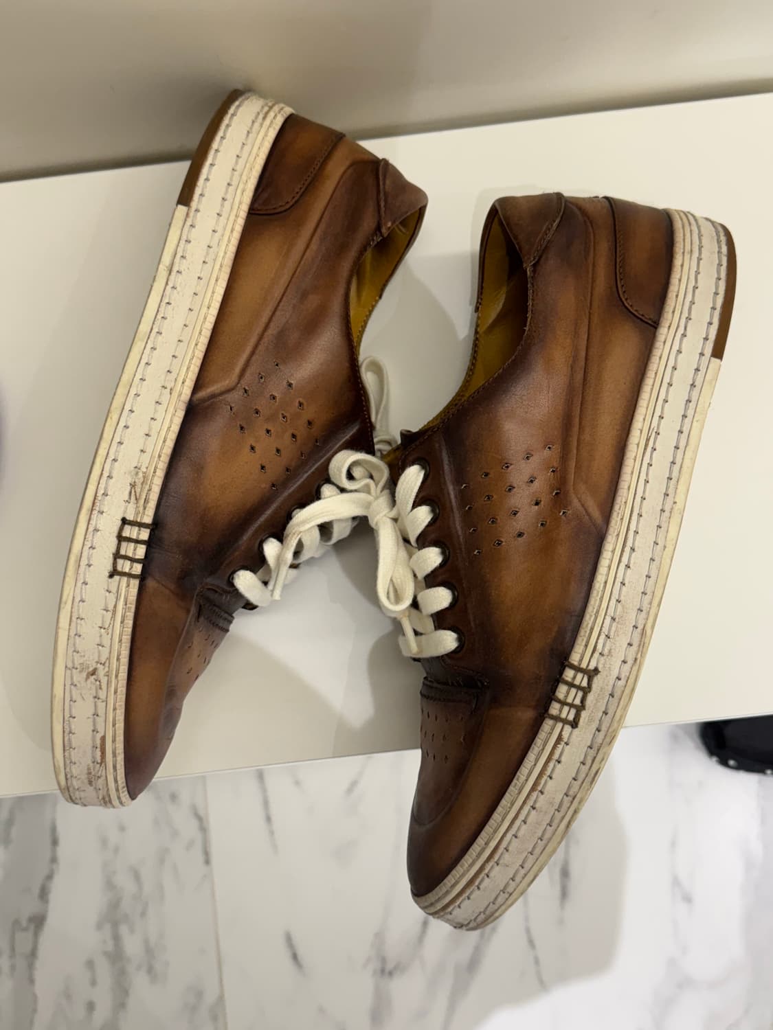 Berluti 브라운 레더 스니커즈 상품이미지4