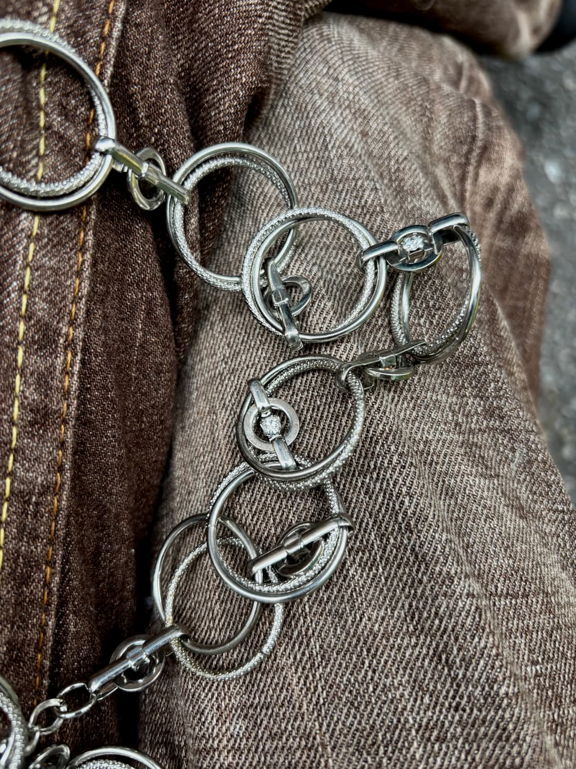 “Vintage” Y2K Mood Cubic Detail Chain Be 상품이미지5