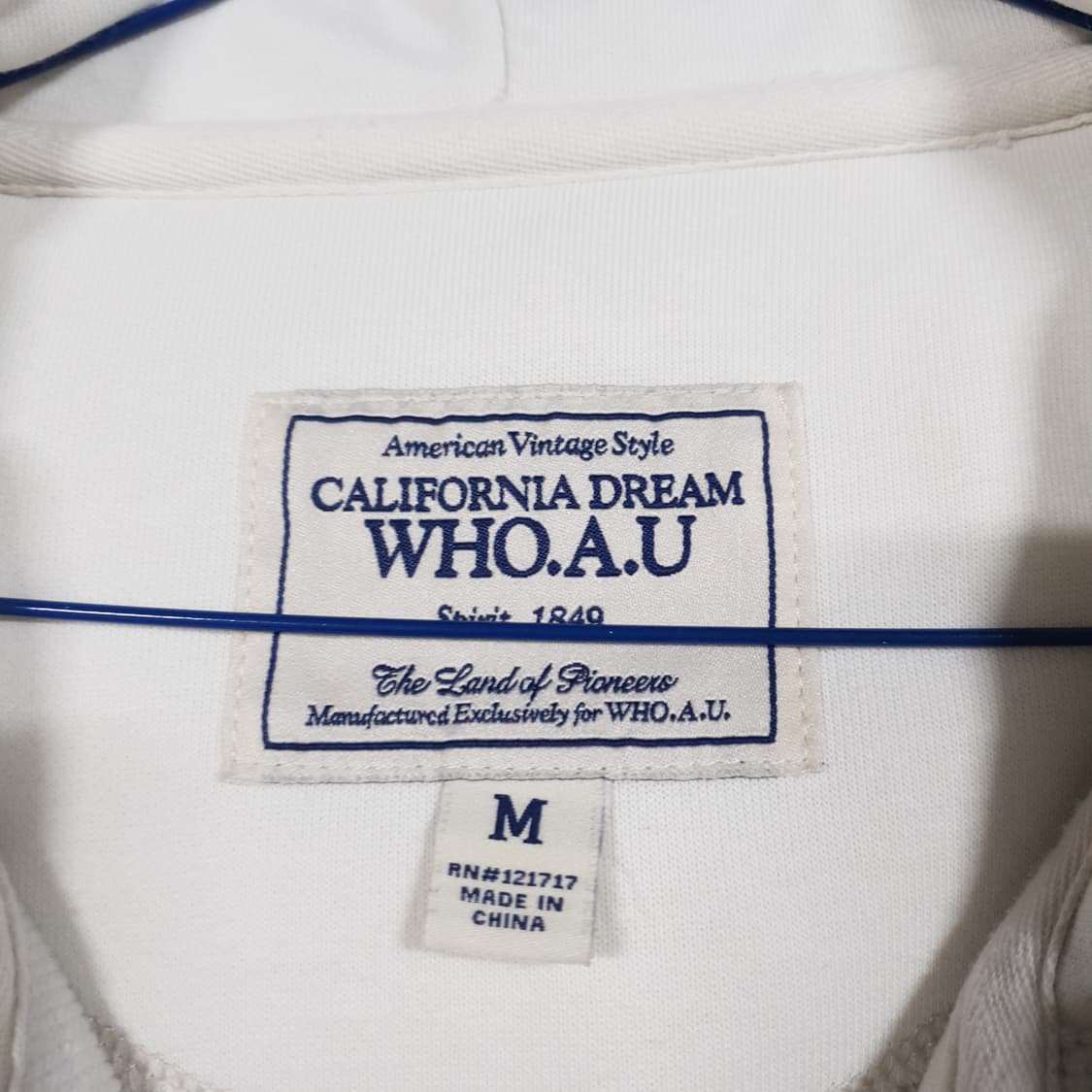 실측 XL) 후아유 신형 22FW 시그니처 빅로고 후드집업 자켓 화이트 상품이미지5