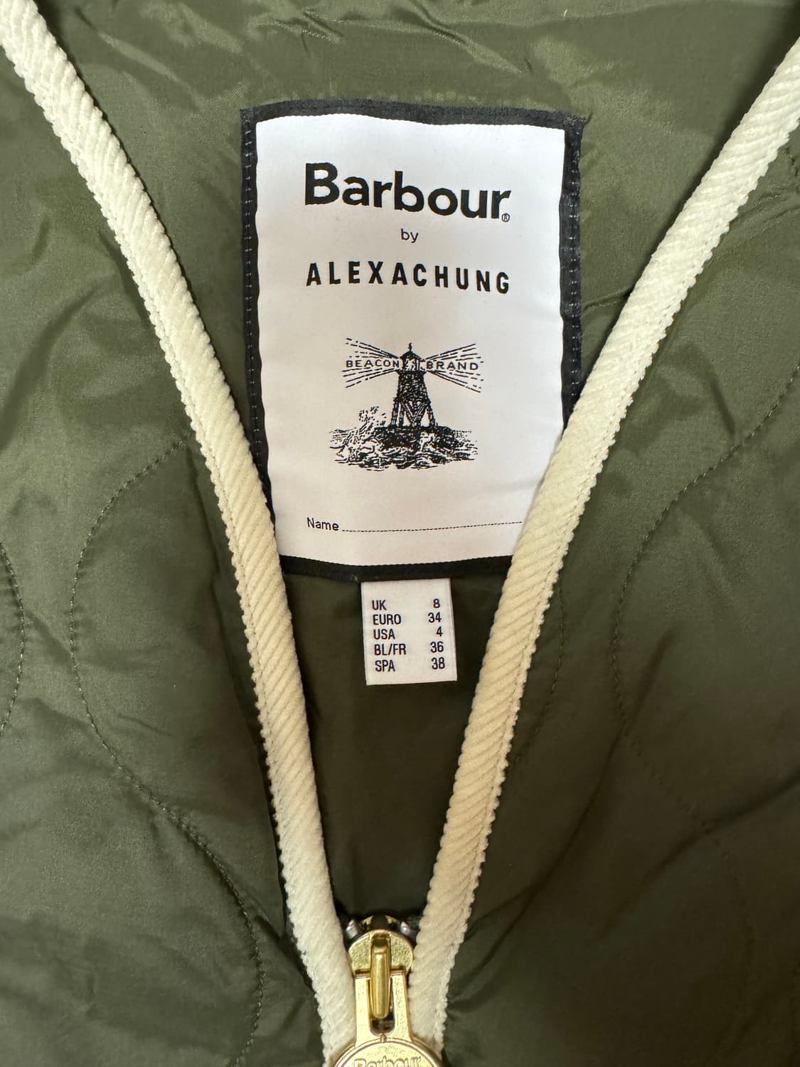 바버 알렉사청 노라 퀼트 베스트 올리브 상품이미지5