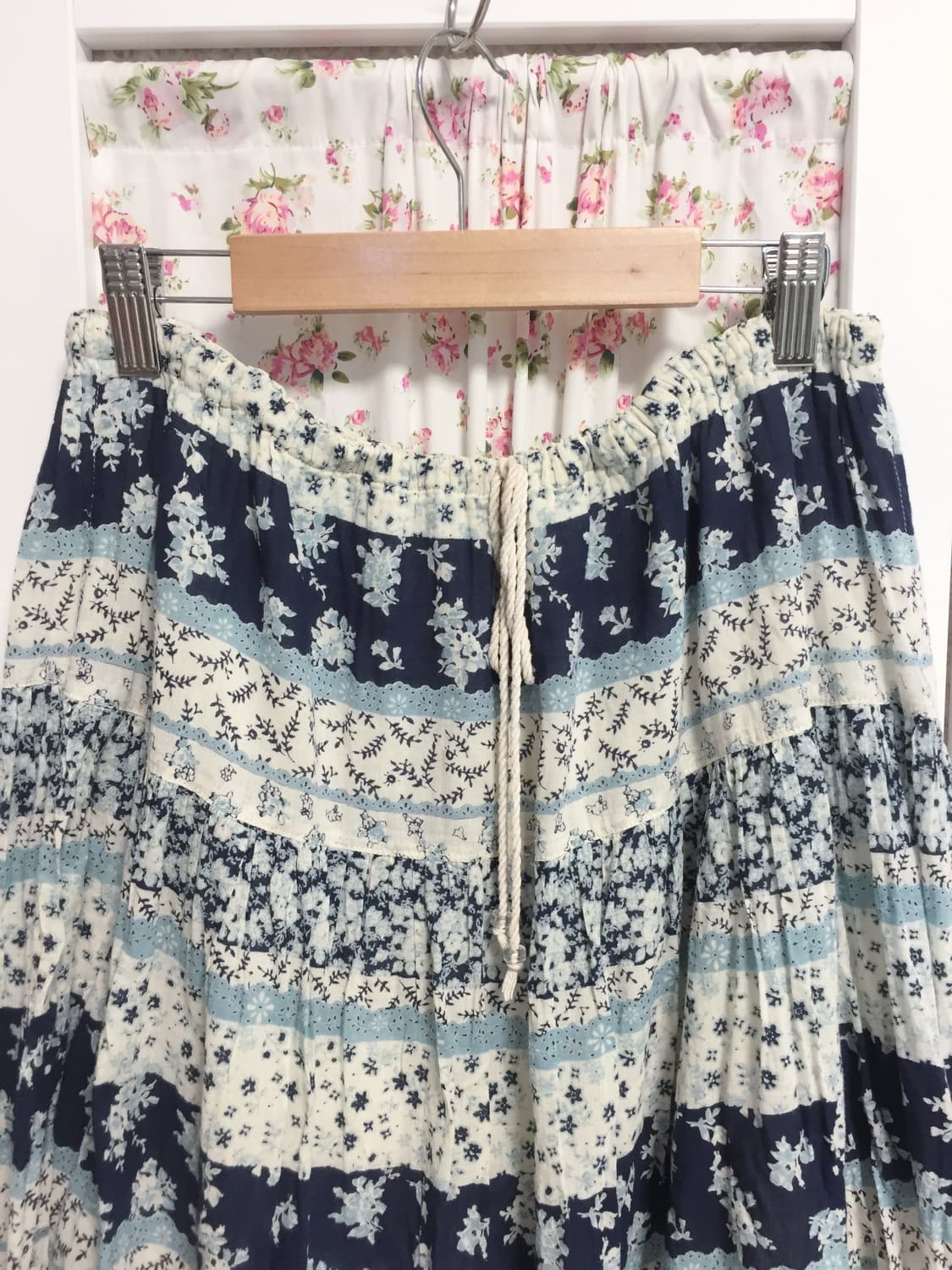 빈티지 모리걸 블루 플라워 스커트 상품이미지2