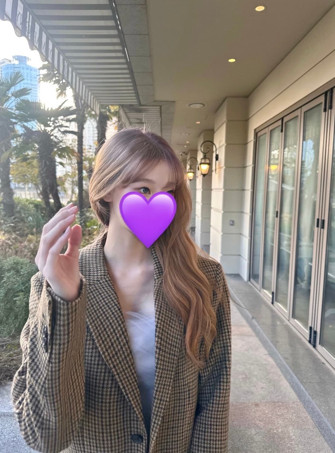 마르지엘라 시그니처 자수 하운드투스 체크 카멜 브라운 블레이져 자켓 상품이미지1